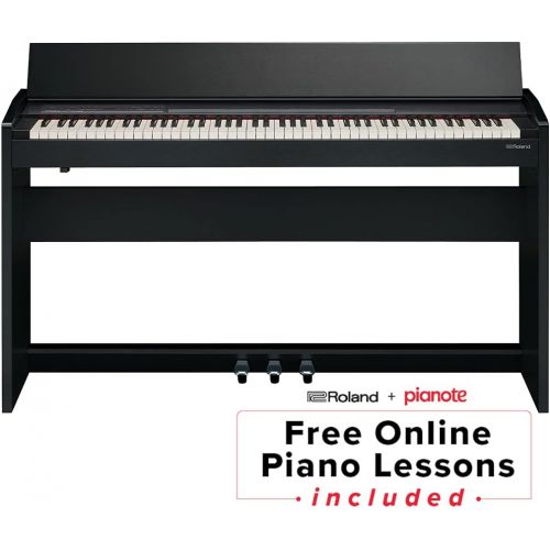 롤랜드 Roland F-140R Compact 88 Console Digital Piano with Bluetooth MIDI/USB and Weighted Hammer-Action Keyboard with Ivory Feel, Stereo Speakers, Key Cover, Contemporary Black Finish (F