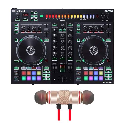 롤랜드 Roland DJ-505 Serato DJ Pro Controller Includes Free Wireless Earbuds - Stereo Bluetooth In-ear Earphones