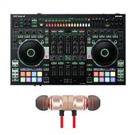 Roland DJ-808 4-Channel DJ Controller for Serato DJ Includes Free Wireless Earbuds - Stereo Bluetooth In-ear Earphones