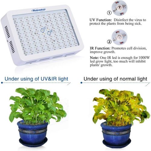  Roleadro Grow Light, 1000W LED Grow Light Full Spectrum Galaxyhydro Series Plant Light for Indoor Plants with IR for Greenhouse, Hydroponics, Seedlings, Veg and Flower