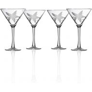 [아마존베스트]Rolf Glass Starfish Martini Glass 10 Ounce - Set of 2 Stemmed 10 ounce Martini Glasses - Lead-Free Crystal Glass - Diamond-Wheel Etched Cocktail Glasses - Made in the USA