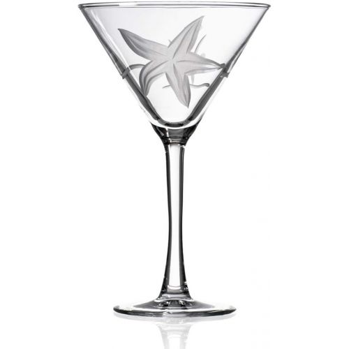  [아마존베스트]Rolf Glass Starfish Martini Glass 10 Ounce - Set of 2 Stemmed 10 ounce Martini Glasses - Lead-Free Crystal Glass - Diamond-Wheel Etched Cocktail Glasses - Made in the USA