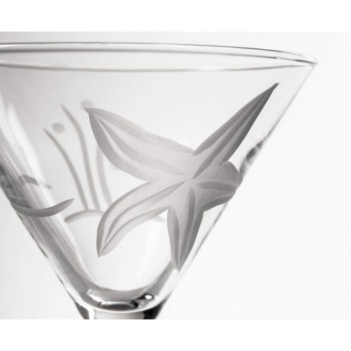  [아마존베스트]Rolf Glass Starfish Martini Glass 10 Ounce - Set of 2 Stemmed 10 ounce Martini Glasses - Lead-Free Crystal Glass - Diamond-Wheel Etched Cocktail Glasses - Made in the USA