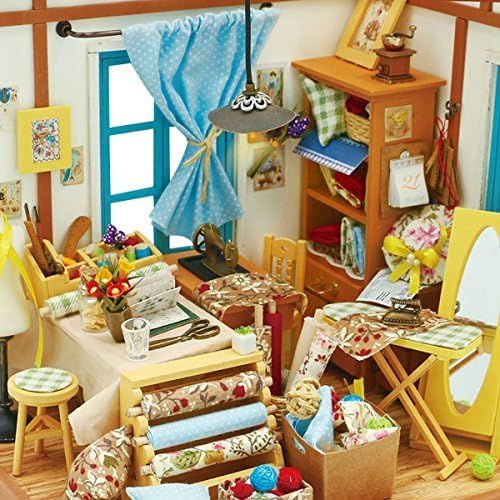  [아마존 핫딜]  [아마존핫딜]Rolife DIY Puppenhaus mit Licht Schneider Miniatur Haus Modell Spielzeug fuer Madchen Erwachsene-Top Mini Puppenhaus Design fuer Kinder 14 Jahre Alt und alter(Lisas Tailor)