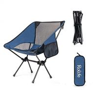 Rolife Camping Chair with Cup Holder, Backpacking Folding Outdoor Chair, Heavy Duty 286 LBS Portable Lightweight Hiking Chair, Navy Blue