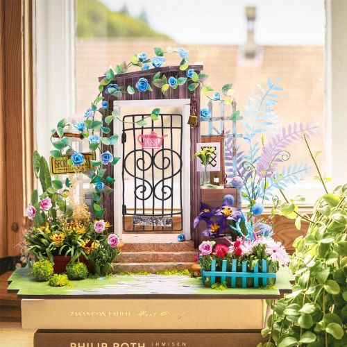  Rolife Dollhouse DIY Craft House Kit-Small Sized Miniature with Accessories and LED-Wooden Model Building Set-Christmas Birthday Gifts for Boys Girls Women Friends(Garden Entrance)