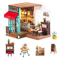Rolife Dollhouse Wooden Mini House Crafts-DIY Model Kits with Furniture and Accessories- Handmade Construction Kit-Christmas Birthday Gifts for Boys Girls Women Friends (Simons Cof