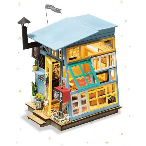  Rolife Miniature Dollhouse-DIY Wooden House Kit-3D House Puzzle Model-Creative Room Decorations with Furniture and LED-Best Birthday and Valentines Day Gift