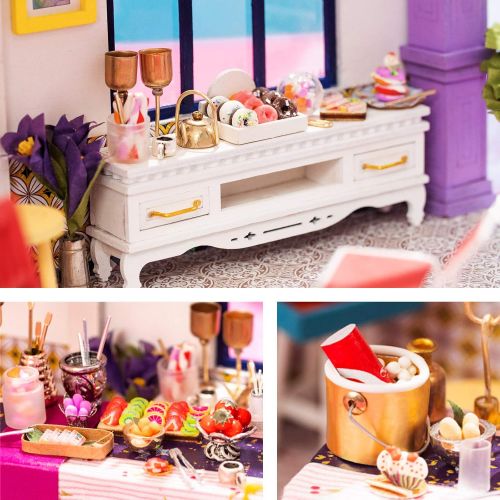  Rolife DIY Miniature Dollhouse Kit 1/24 Scale House Diorama Creative Gifts for Girl Teens/Adults(Party Time)