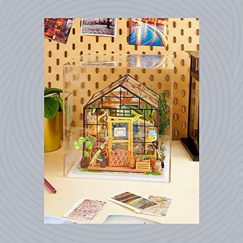  Rolife Dust Cover for Miniature Dollhouse, Transparent Display Case Dust Proof Prevention (for DG101-9)