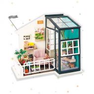 Rolife DIY Miniature Dollhouse Kit,Fancy Balcony with Furniture,Wooden Dollhouse Kit for Kids,Toy Playset Gift for Teens,Best Birthday/Christmas/Valentines Day Gift for Women and G