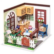 Rolife DIY Miniature Dollhouse Kit Kitchen Diorama Scale Model Gifts for Teens/Adults (Mrs Charlies Dinning Room)