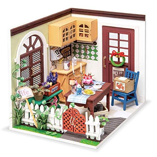  Rolife DIY Miniature Dollhouse Kit Kitchen Diorama Scale Model Gifts for Teens/Adults (Mrs Charlies Dinning Room)