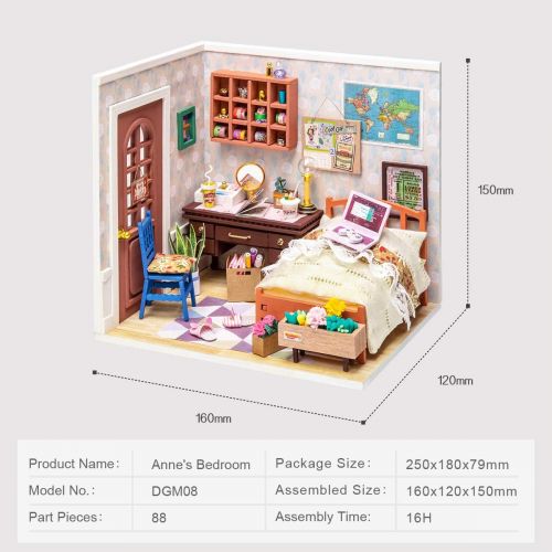  Rolife DIY Miniature Dollhouse Kit Kitchen Diorama Scale Model Gifts for Teens/Adults (Mrs Charlies Dinning Room)