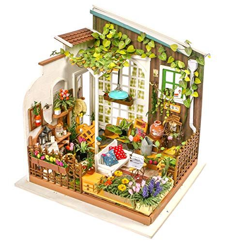  Rolife Dollhouse DIY Miniature Set-Model Building Kit-Self Assembly Construction Fairy Playset-Home Decor-Christmas Birthday Gifts for Boys Girls Women Friends (Millers Garden)