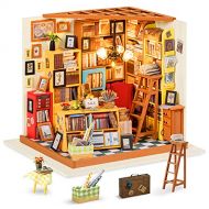 Rolife DIY Miniature Dollhouse Craft Kits for Adults Mini Book Nook Model Building Set Christmas/Birthday Gift (Sam’s Study)