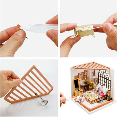  Rolife DIY Miniature Dollhouse Kit,Dreamy Bedroom with Furniture,Wooden Dollhouse Kit for Kids,Toy Playset Gift for Teens,Best Birthday/Christmas/Valentines Day Gift for Women and