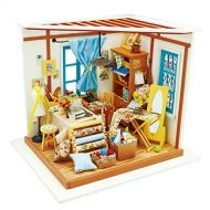Rolife DIY Miniature Dollhouse Kit - 1/24 Sewing Room with LED Gifts for Boys Girls Women Friends (Lisas Tailor)