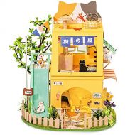 Rolife DIY Miniature Furniture Dollhouse Kit-LED 1:20 Wooden Cat House Set-Model Building Kit-Gift for Adults and Teens