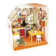 Rolife Dollhouse DIY Miniature Kit with Light-Wooden Mini House Set to Build-Handmade Playset with Accessories-Christmas Birthday Gifts for Boys Girls Women Friends (Jasons Kitchen