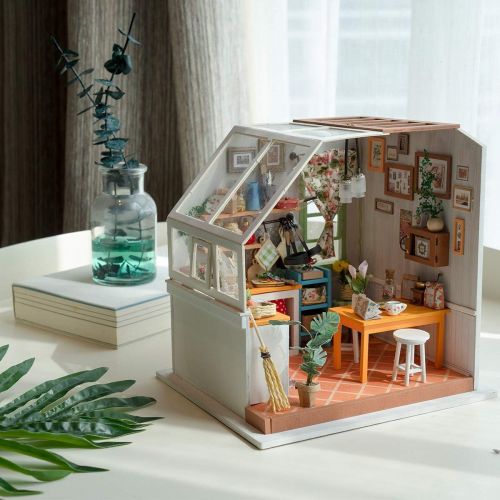  Rolife Dollhouse DIY Miniature Kit with Light-Wooden Mini House Set to Build-Handmade Playset with Accessories-Christmas Birthday Gifts for Boys Girls Women Friends (Jasons Kitchen