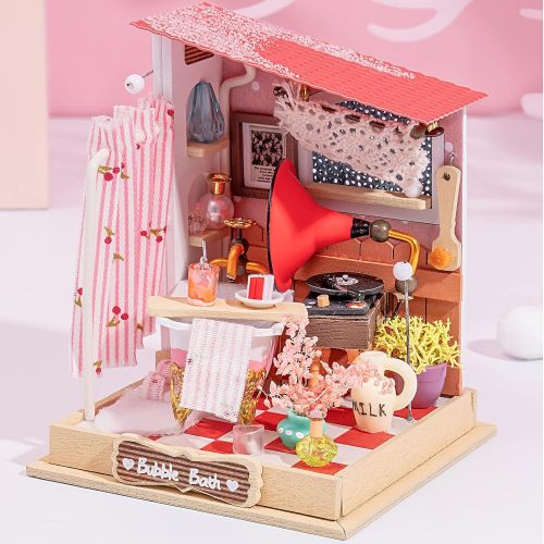  Rolife DIY Miniature Furniture Dollhouse Kit Bathroom Set(DS018/Babble Bath)