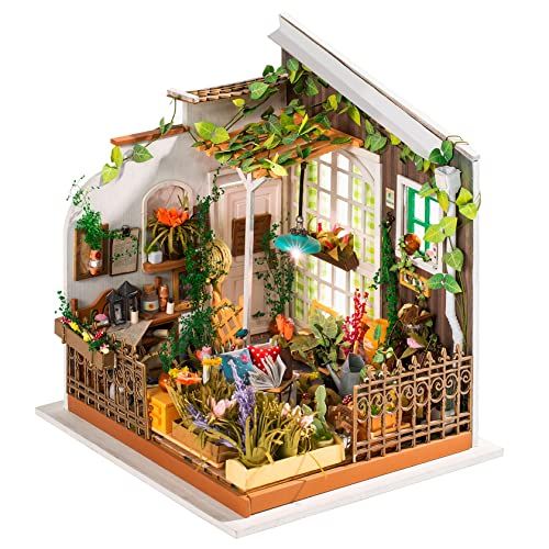  Rolife DIY Miniature Dollhouse Kit, Scale Mini House Model Kit to Build 1:24 Wooden Garden Furniture for Women and Girls Gift for Birthday/Christmas/Anniversary (Millers Garden)