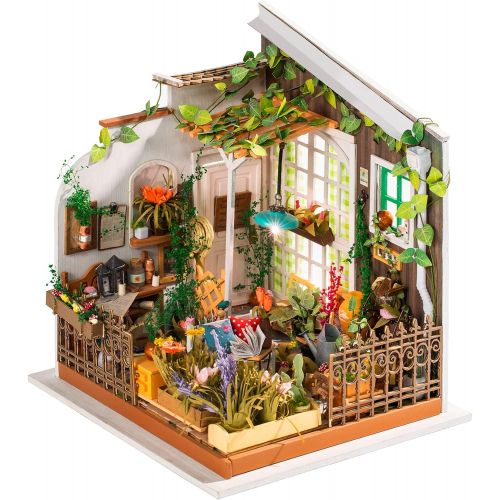  Rolife DIY Miniature Dollhouse Kit, Scale Mini House Model Kit to Build 1:24 Wooden Garden Furniture for Women and Girls Gift for Birthday/Christmas/Anniversary (Millers Garden)