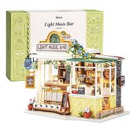 Rolife DIY Miniature Dollhouse Kit Miniature House Kit with Furniture and LED,Tiny Building House Kit,Best Gift for Kids(DG147 Light Music Bar)