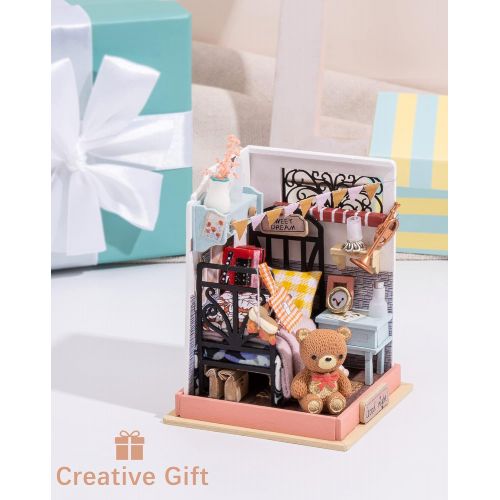  Rolife DIY Miniature Dollhouse Craft Kit for Adults and Teens to Build (Bedroom)