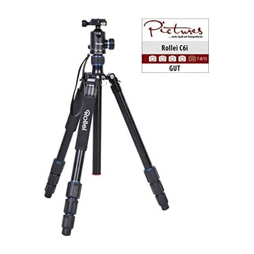  [아마존베스트]Rollei C5i compact lightweight all-round photo tripod made of aluminium with ball head and tripod bag, can be used as tripod, mini tripod, macro tripod and monopod, Arca Swiss comp