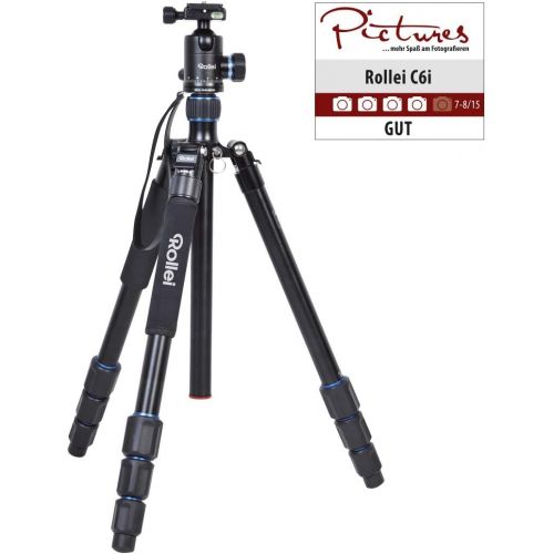  [아마존베스트]Rollei C5i compact lightweight all-round photo tripod made of aluminium with ball head and tripod bag, can be used as tripod, mini tripod, macro tripod and monopod, Arca Swiss comp