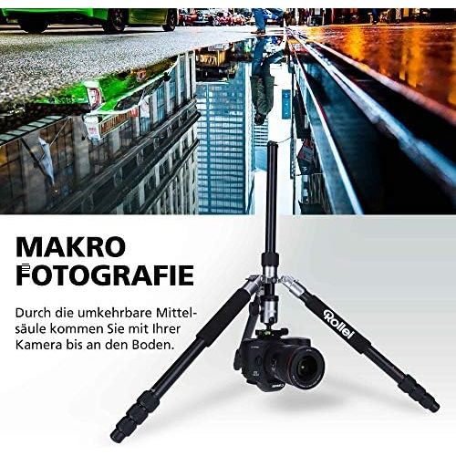  [아마존베스트]Rollei C5i, compact lightweight all-round photo tripod of aluminium with ball head and tripod bag, can be used as tripod, mini tripod, macro tripod and monopod, Arca Swiss compatib