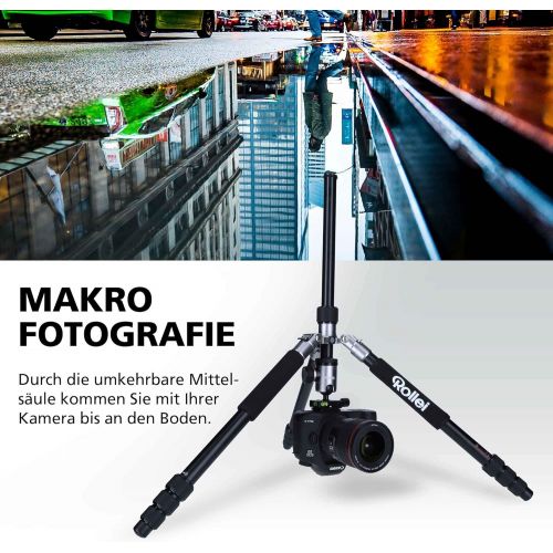  [아마존베스트]Rollei C5i, compact lightweight all-round photo tripod of aluminium with ball head and tripod bag, can be used as tripod, mini tripod, macro tripod and monopod, Arca Swiss compatib