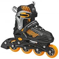 Roller Derby Stryde Boys Adjustable Inline Skates, Black/Orange, Size Medium 2-5