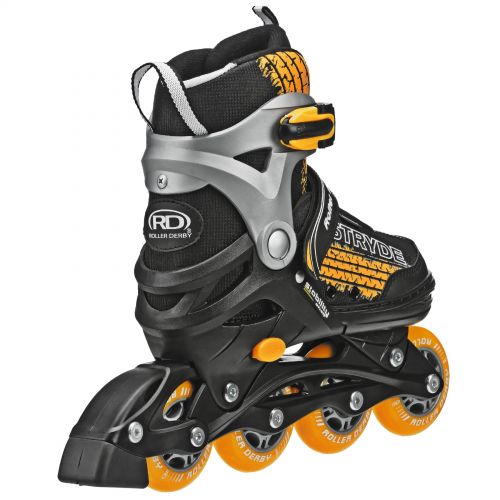  Roller Derby Stryde Boys Adjustable Inline Skates, Black/Orange, Size Medium 2-5