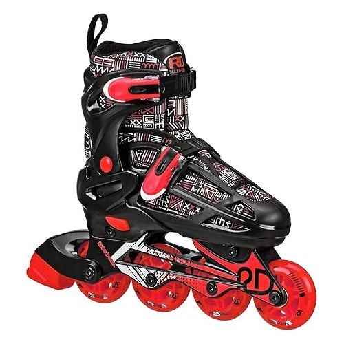  Roller Derby Falcon 2-in-1 Combo Quad and Inline Skates for Kids, Adjustable Sizing, Tri-Pack Protective Gear Included