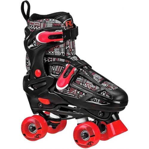  Roller Derby Falcon 2-in-1 Combo Quad and Inline Skates for Kids, Adjustable Sizing, Tri-Pack Protective Gear Included