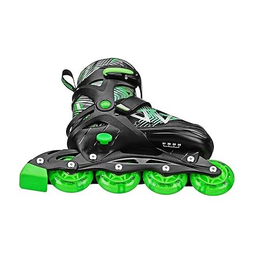  Stryde Youth Adjustable Inline Lighted Wheel Skates