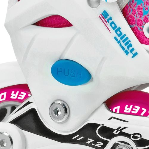  Roller Derby Girls ION 7.2 Adjustable Inline Skates White/Hot Pink/Turquoise