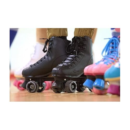  Roller Derby Reewind | Spinr High-top Roller Skates for Women & Men | Indoor/Outdoor Skates | Quad Skates