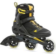 Rollerblade Macroblade 100 3WD Mens Adult Fitness Inline Skate, Black and Saffron Yellow, Performance Inline Skates