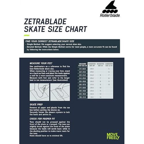 롤러블레이드 Rollerblade Zetrablade Elite Men's Adult Fitness Inline Skate, Black and Lime, Performance Inline Skates