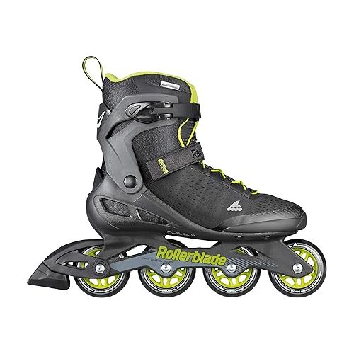 롤러블레이드 Rollerblade Zetrablade Elite Men's Adult Fitness Inline Skate, Black and Lime, Performance Inline Skates