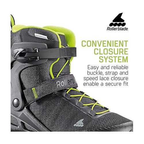 롤러블레이드 Rollerblade Zetrablade Elite Men's Adult Fitness Inline Skate, Black and Lime, Performance Inline Skates