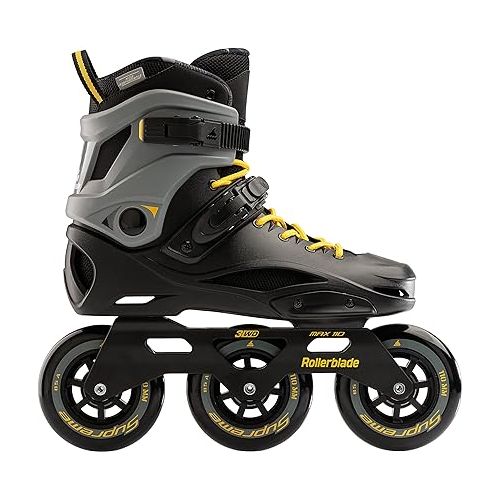 롤러블레이드 Rollerblade RB 110 Unisex Adult Fitness Inline Skate, Black/Saffron Yellow, Urban Performance Inline Skates