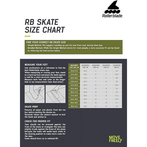 롤러블레이드 Rollerblade RB Cruiser Unisex Adult Fitness Inline Skate, Black/Neon Yellow, Urban Performance Inline Skates