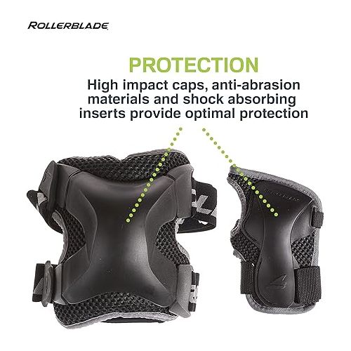 롤러블레이드 Rollerblade X-Gear Adult Wristguard Protective Gear, Inline Skating, Unisex, Black