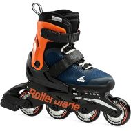 ROLLERBLADE Microblade Kids Adjustable Fitness Inline Skate, Blue/Orange, Size 5-8