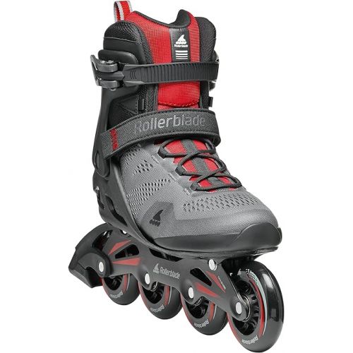 롤러블레이드 Rollerblade Macroblade 84 Men's Adult Fitness Inline Skate, Dark Gray & Red, Performance Inline Skates